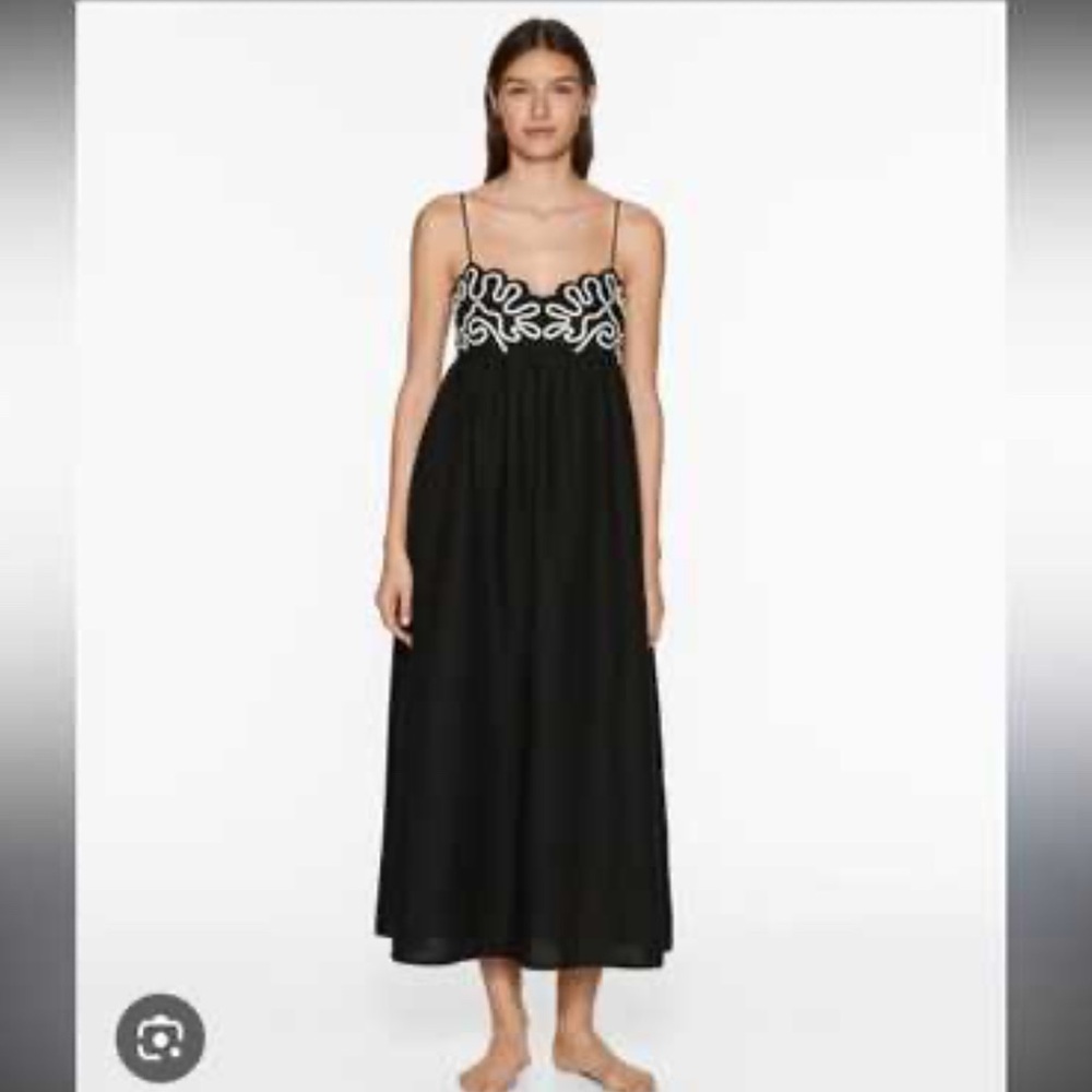 Oysho linen black dress size S